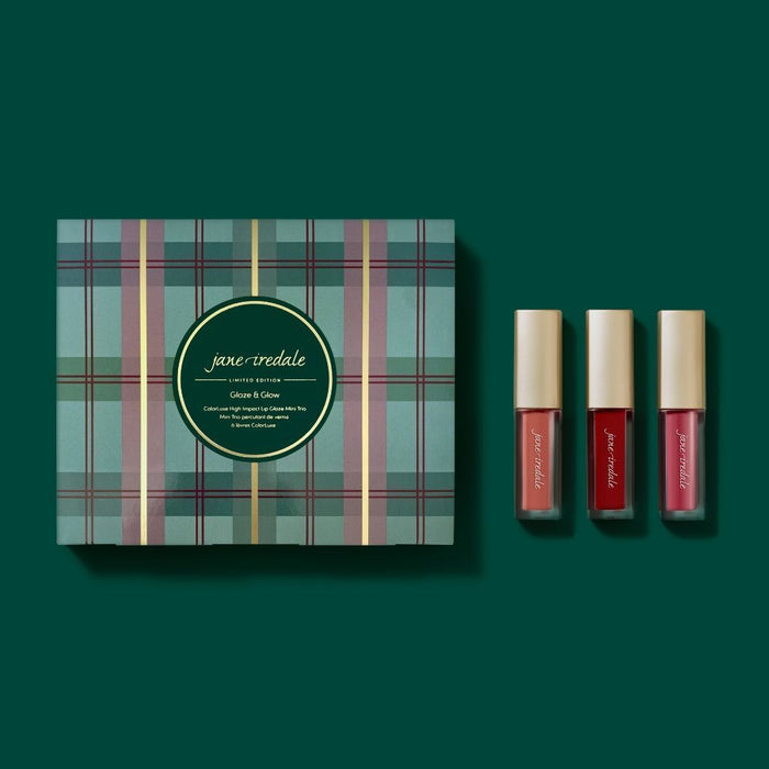 Jane Iredale Glaze & Glow Colorluxe High Impact Lip Glaze Mini Trio (Limited Edition)
